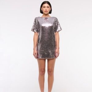 Abercrombie & Fitch Sequin tee shirt mini dress